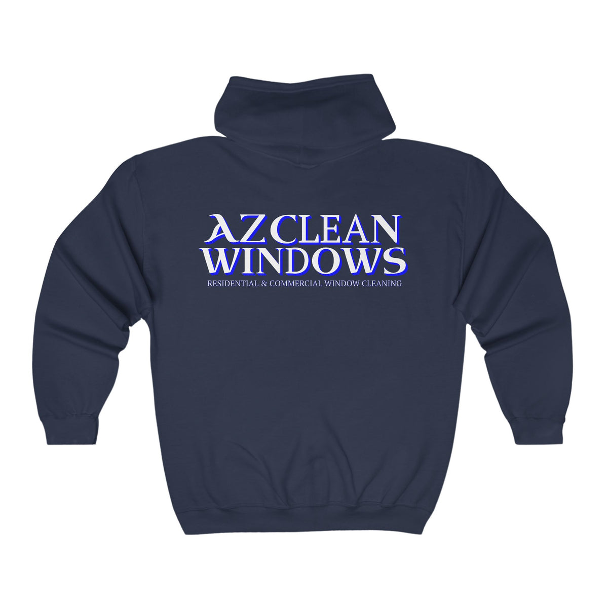 Az Clean R Blue Full Zip Hooded Sweatshirt