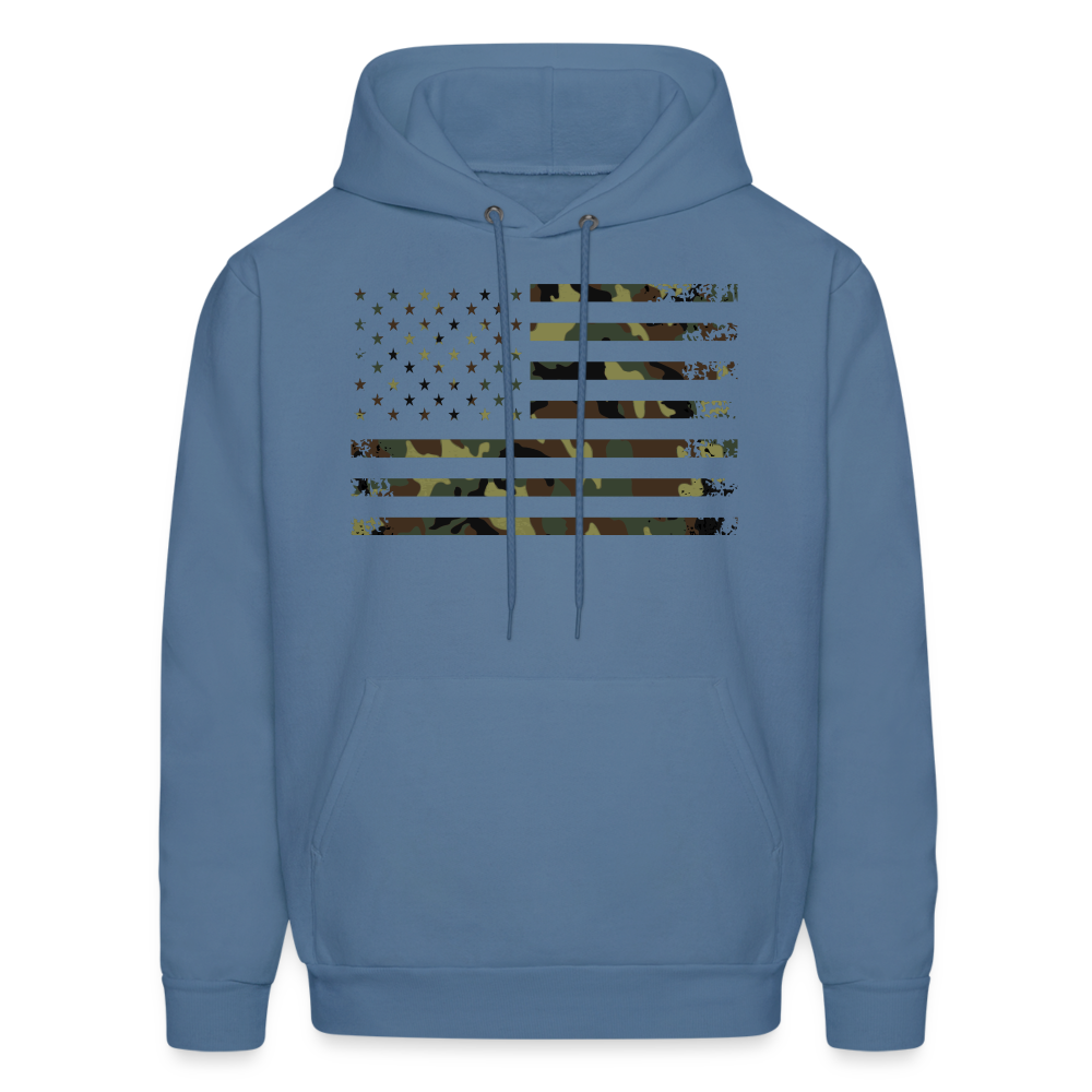 Camo Flag Men's Hoodie Multi - denim blue