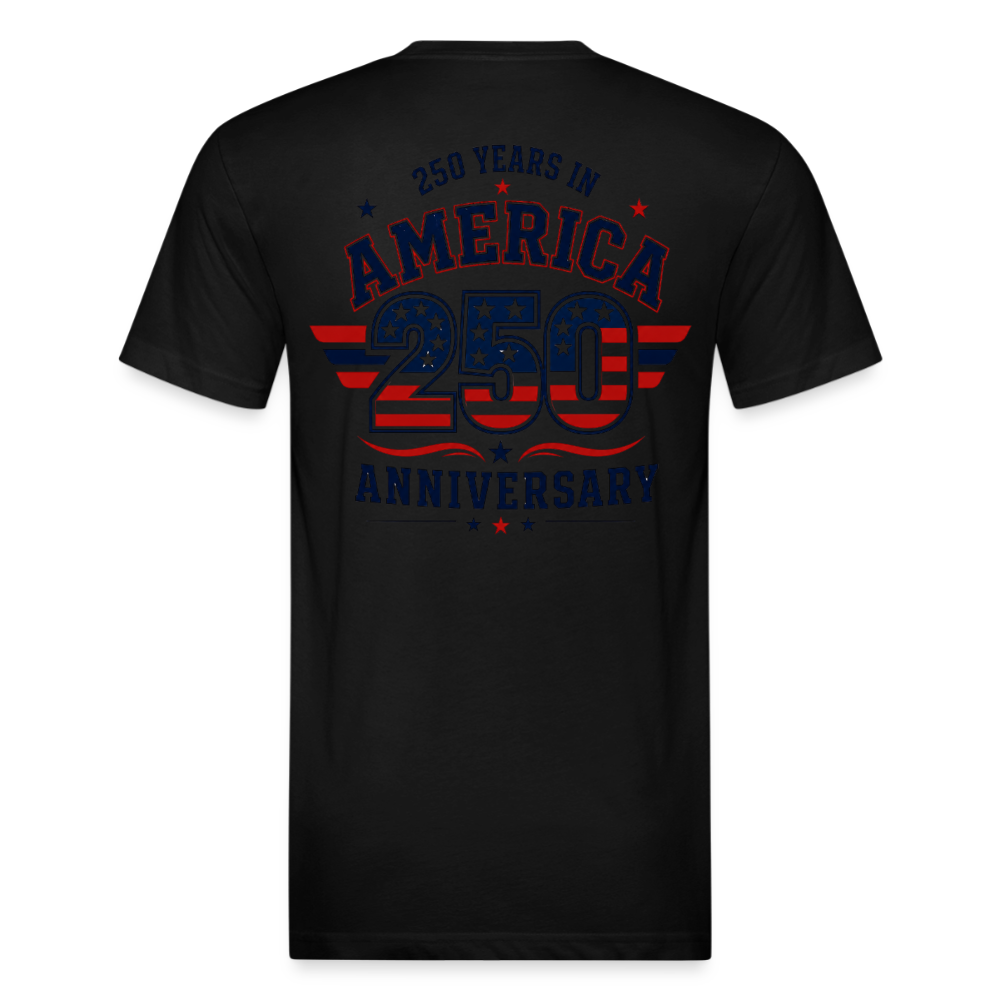 250 Year America Fitted Cotton/Poly T-Shirt by Next Level - black