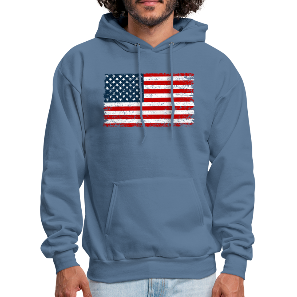 American Flag Color / Multi Men's Hoodie - denim blue