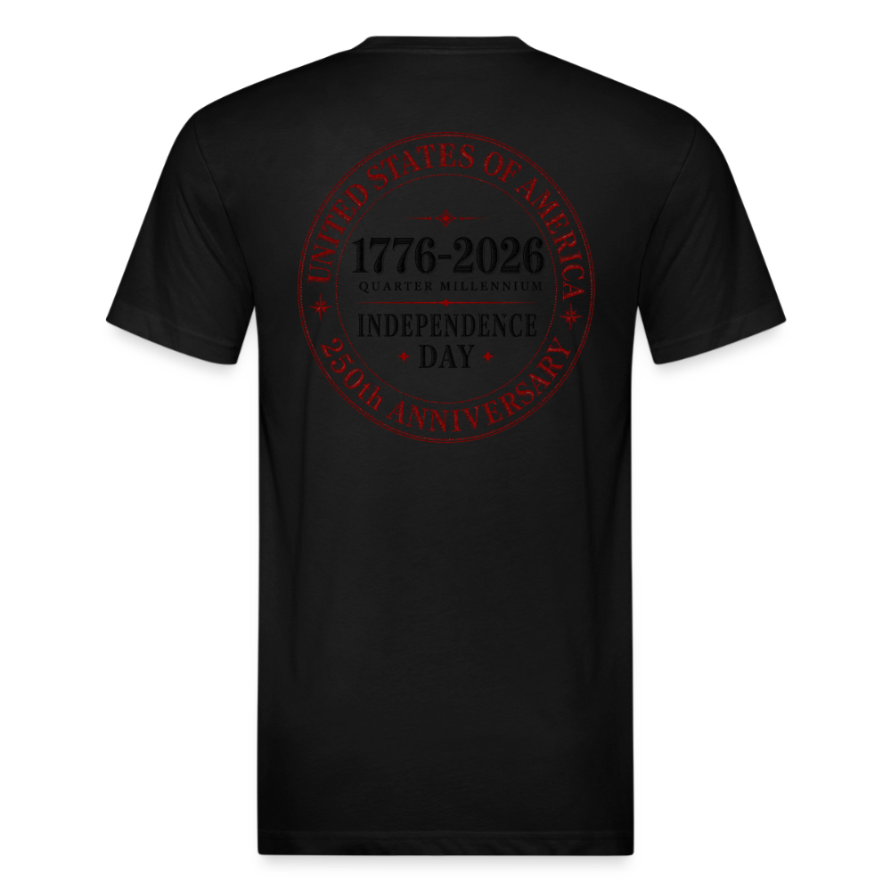 250 America Circle Fitted Cotton/Poly T-Shirt by Next Level - black