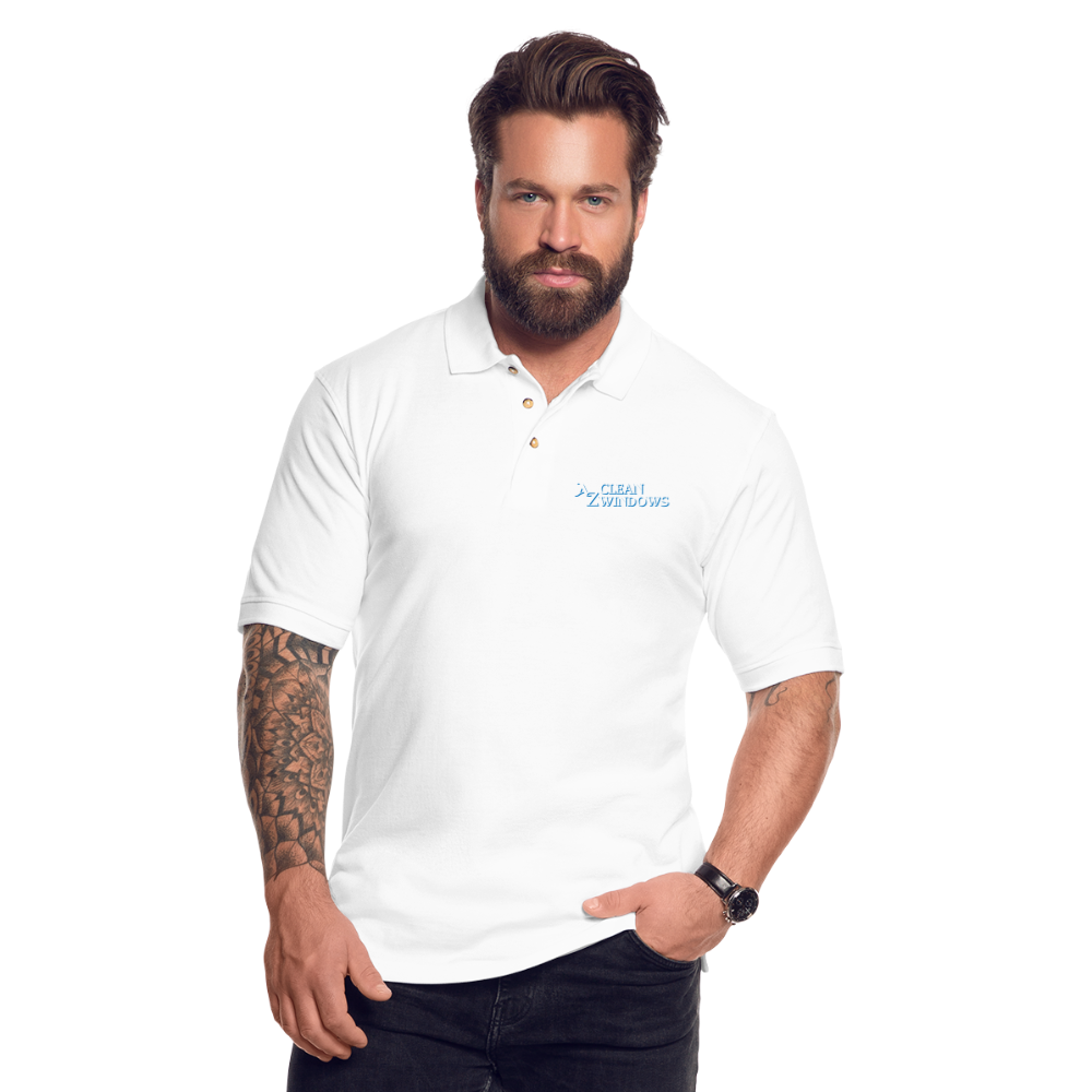 Az Clean Pique Polo Shirt - white