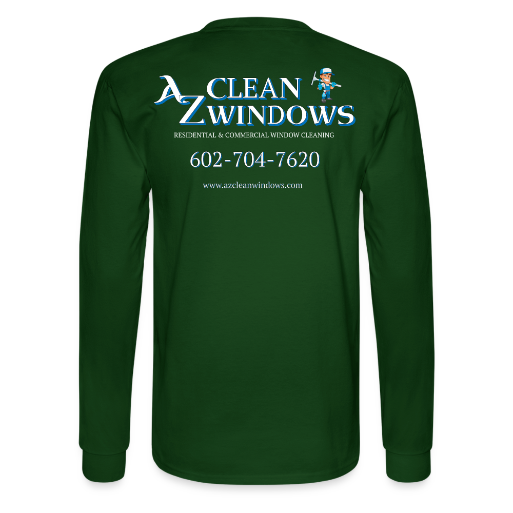 Az Clean Wht Long Sleeve T-Shirt - forest green