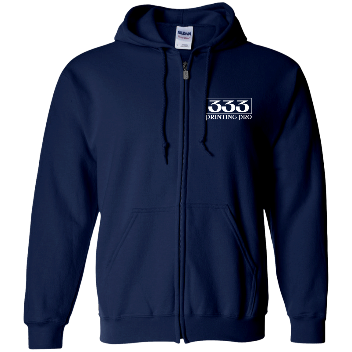 333 Printing Pro G186 Embroidered Zip Up Hooded Sweatshirt