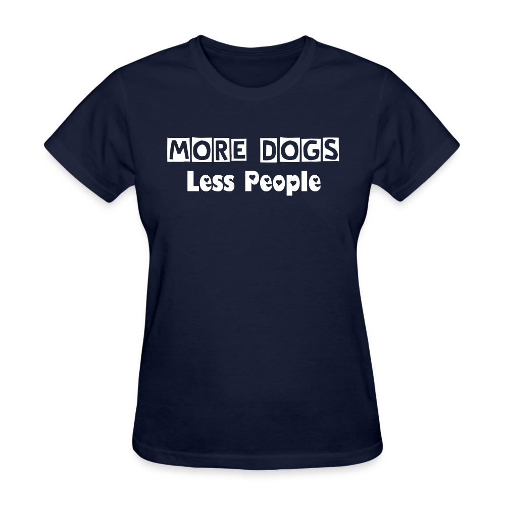 More Dogs Less People Women's T-Shirt - navy
