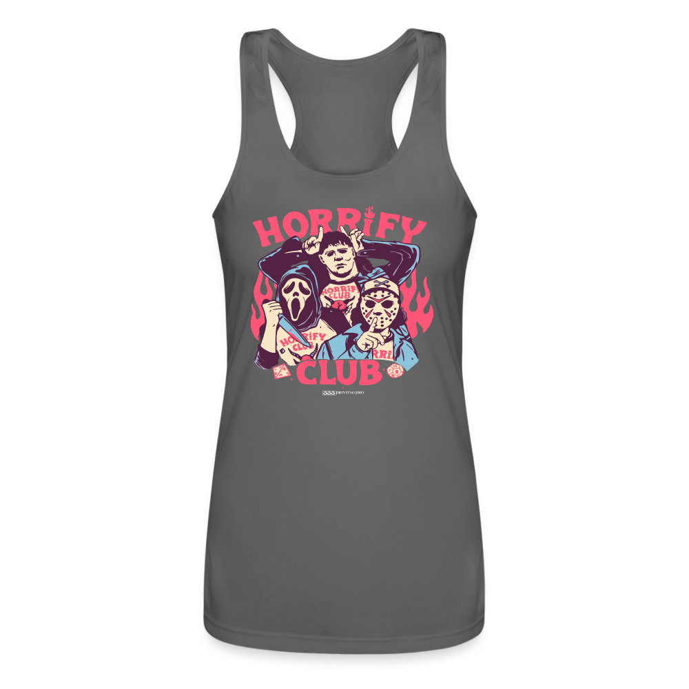 Horrify Club - Women’s Performance Racerback Tank Top - charcoal