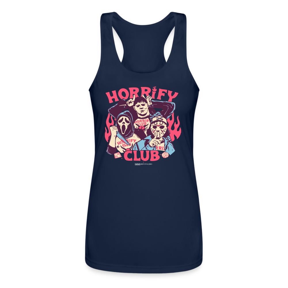 Horrify Club - Women’s Performance Racerback Tank Top - navy
