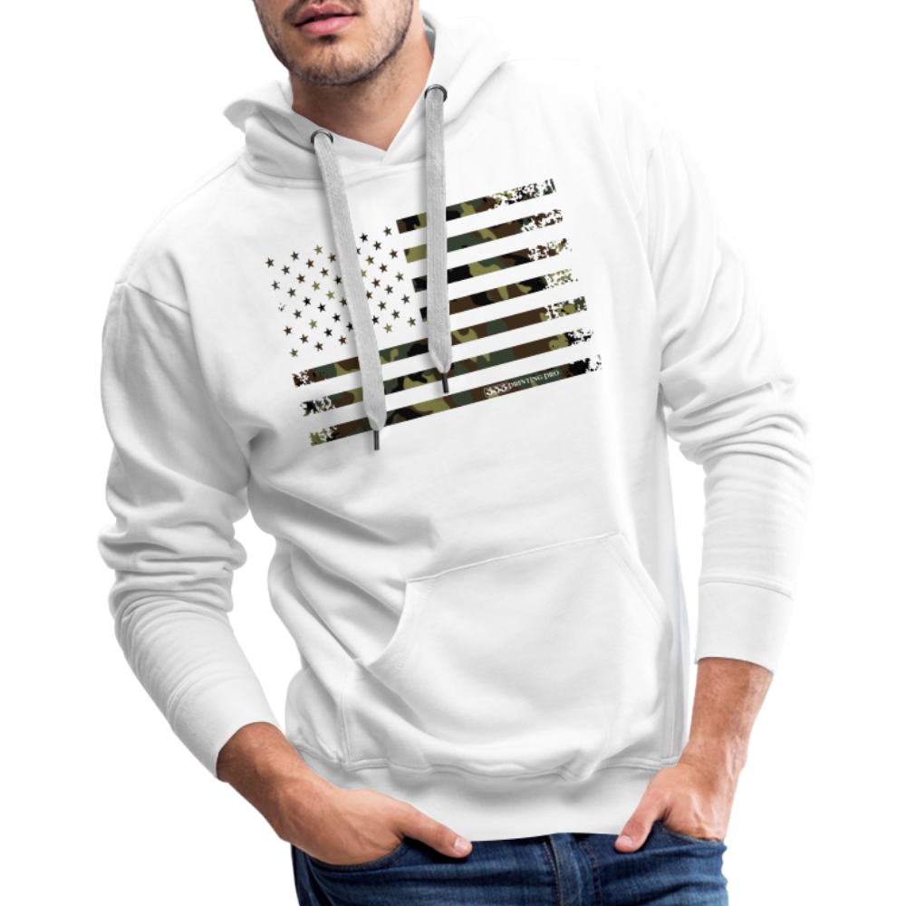 Camo Flag Men’s Premium Hoodie - white