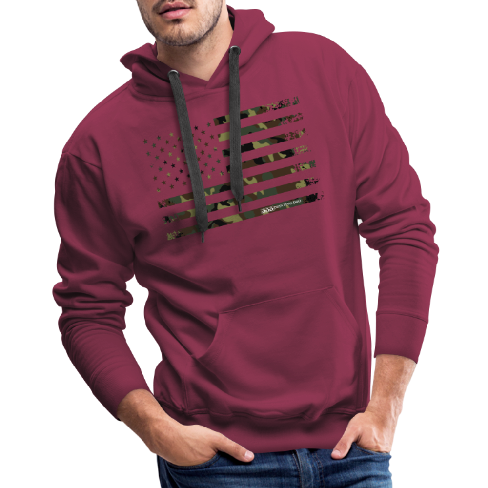 Camo Flag Men’s Premium Hoodie - burgundy