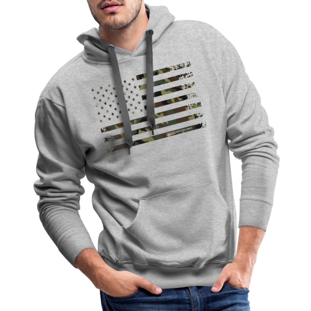 Camo Flag Men’s Premium Hoodie - heather grey