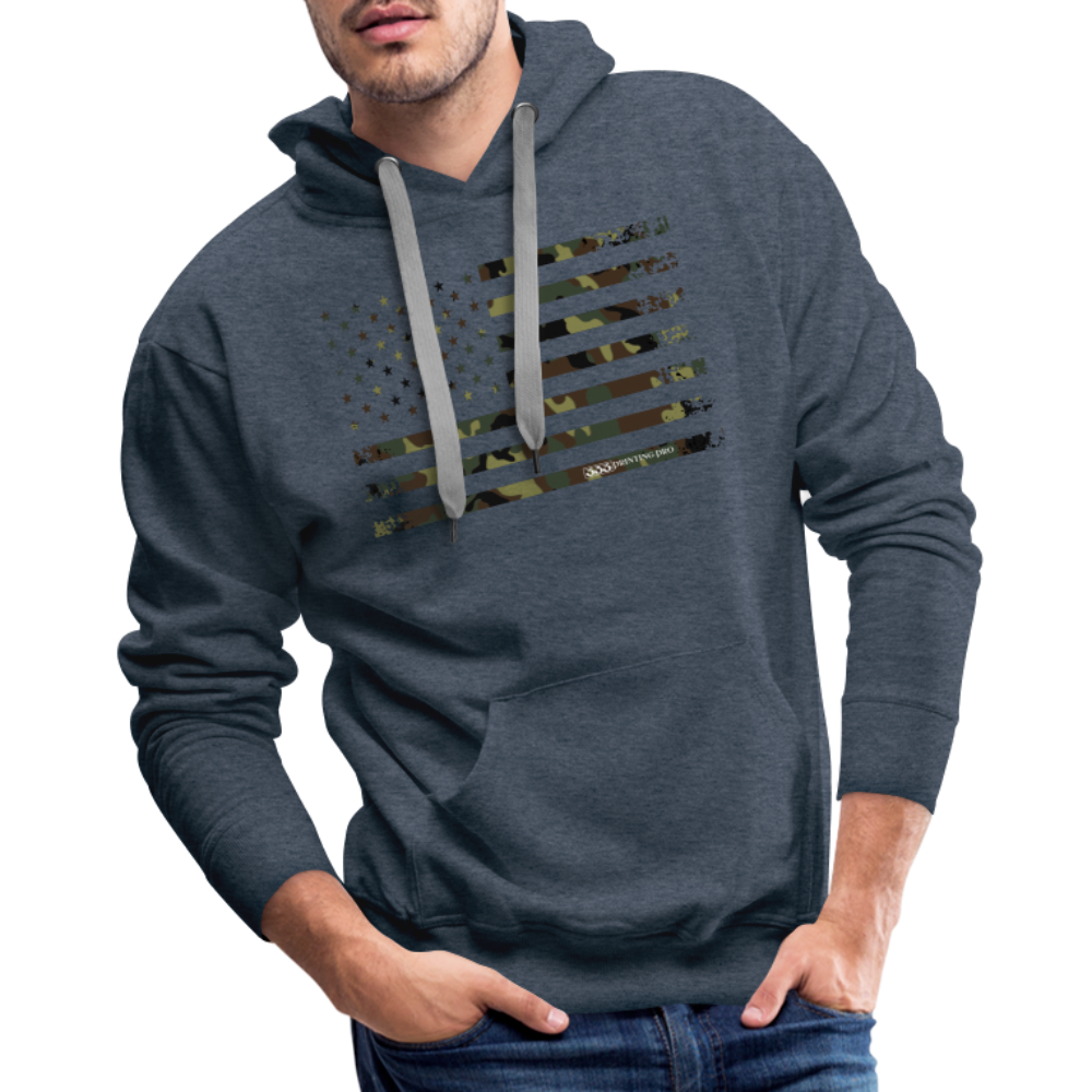 Camo Flag Men’s Premium Hoodie - heather denim