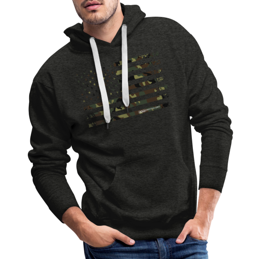 Camo Flag Men’s Premium Hoodie - charcoal grey