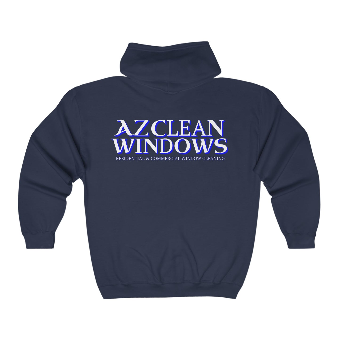 Az Clean R Blue Full Zip Hooded Sweatshirt