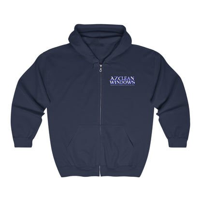 Az Clean R Blue Full Zip Hooded Sweatshirt