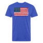 American Flag Distressed Cotton/Poly T-Shirt by Next Level - heather royal