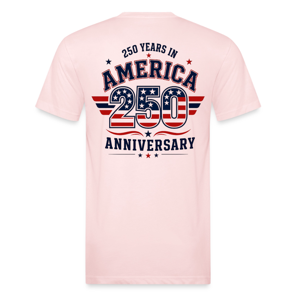 250 Year America Fitted Cotton/Poly T-Shirt by Next Level - blush pink 