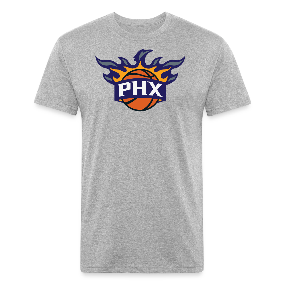 Phx Suns Flames Cotton/Poly T-Shirt by Next Level - heather gray