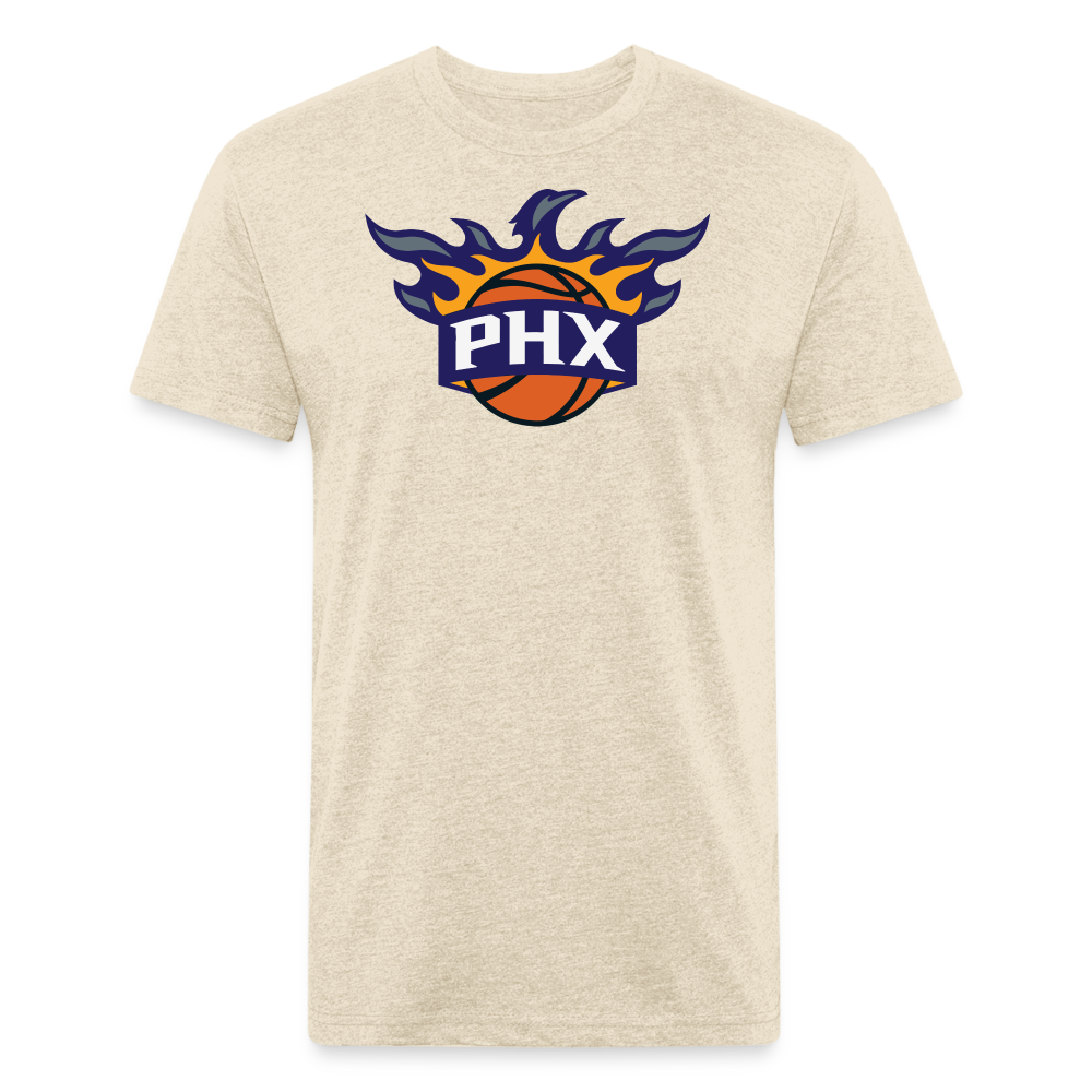 Phx Suns Flames Cotton/Poly T-Shirt by Next Level - heather cream
