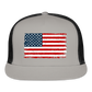 American Flag Color / Multi Trucker Hat - gray/black