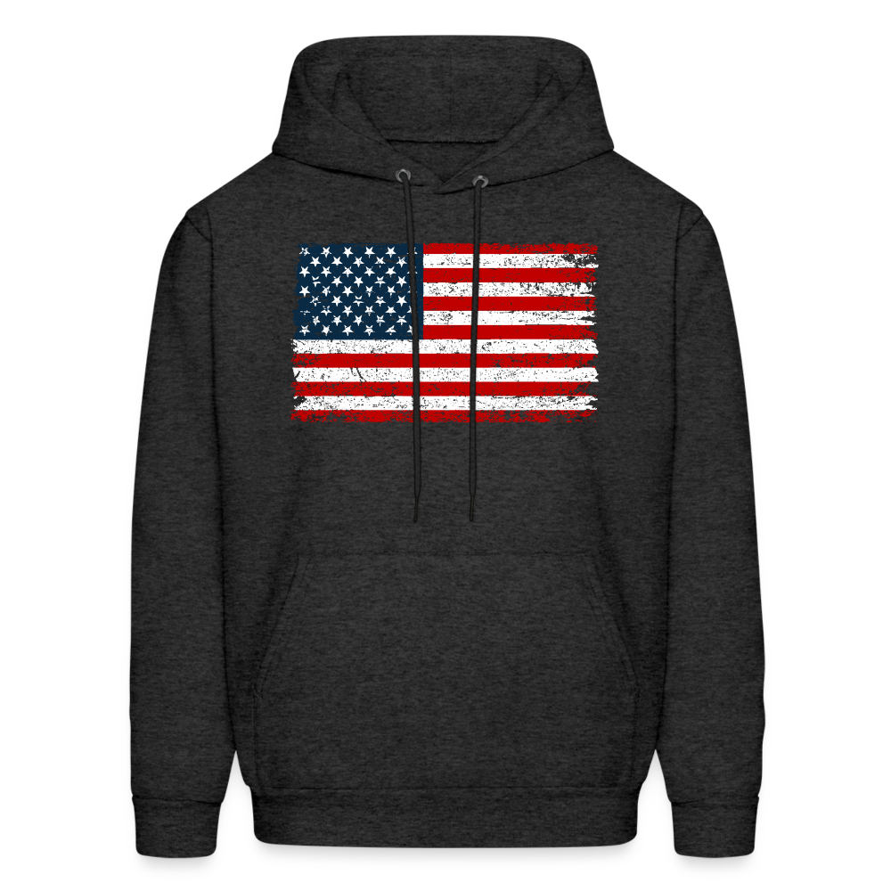 American Flag Color / Multi Men's Hoodie - charcoal grey