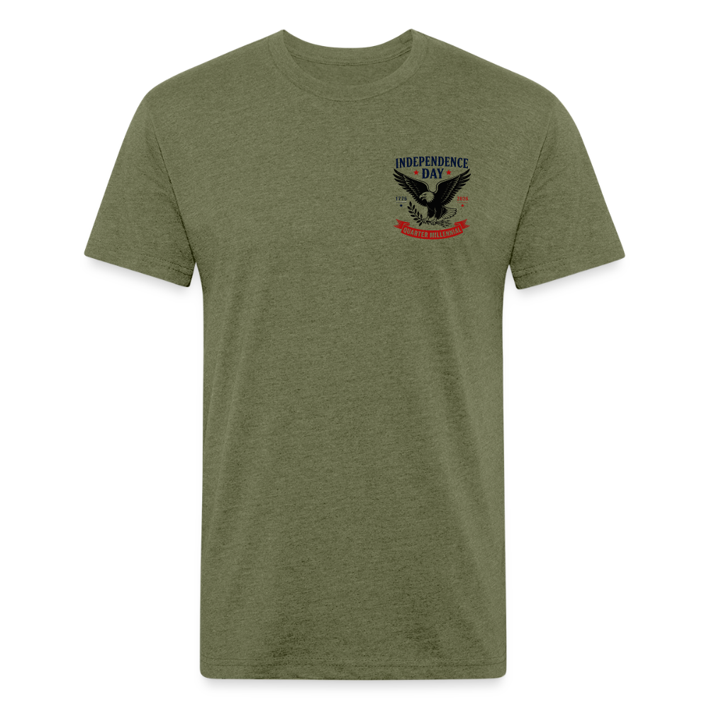 250 Year America Fitted Cotton/Poly T-Shirt by Next Level - heather military green