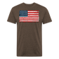 American Flag Distressed Cotton/Poly T-Shirt by Next Level - heather espresso
