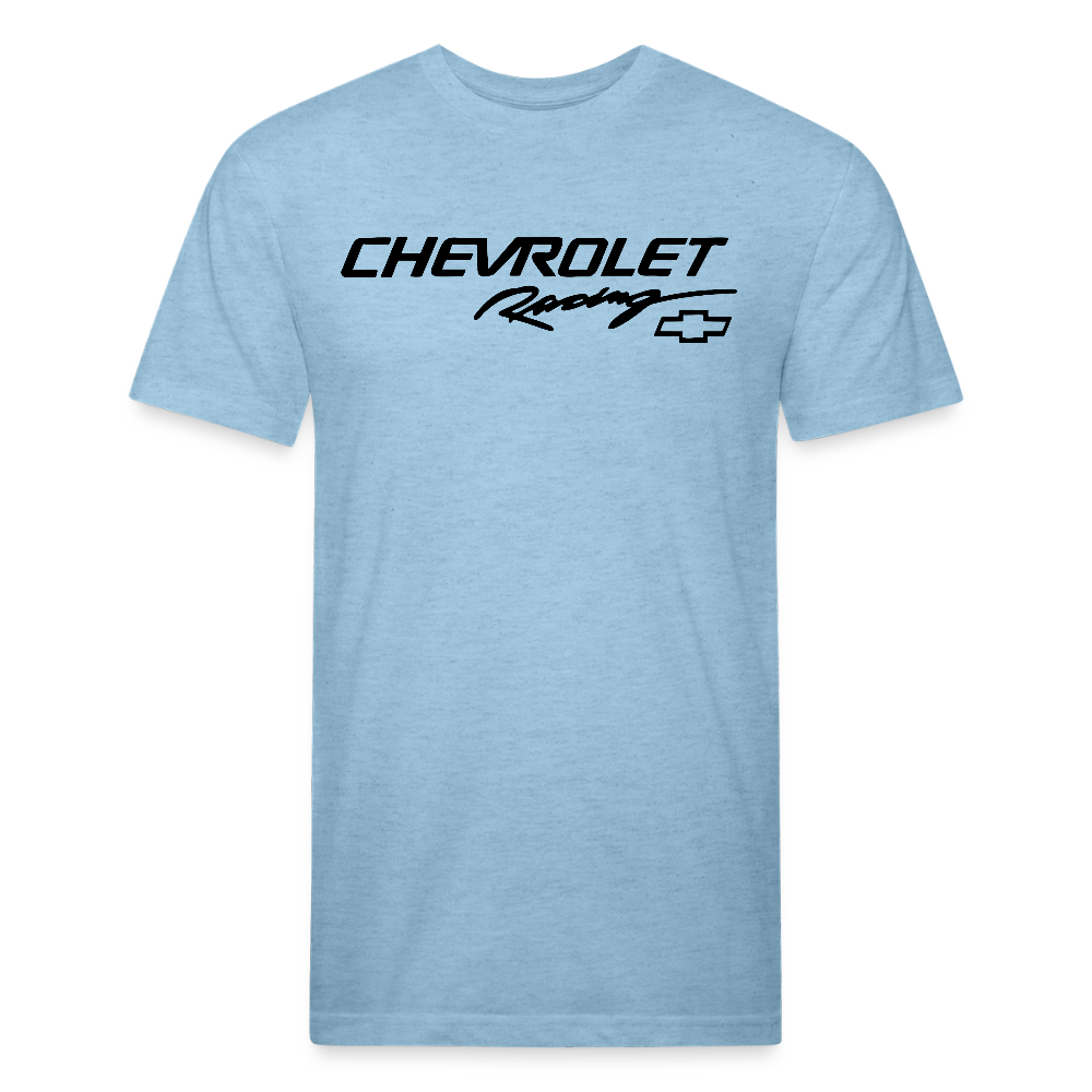 Chevy Racing Fitted Cotton/Poly T-Shirt by Next Level - heather blue