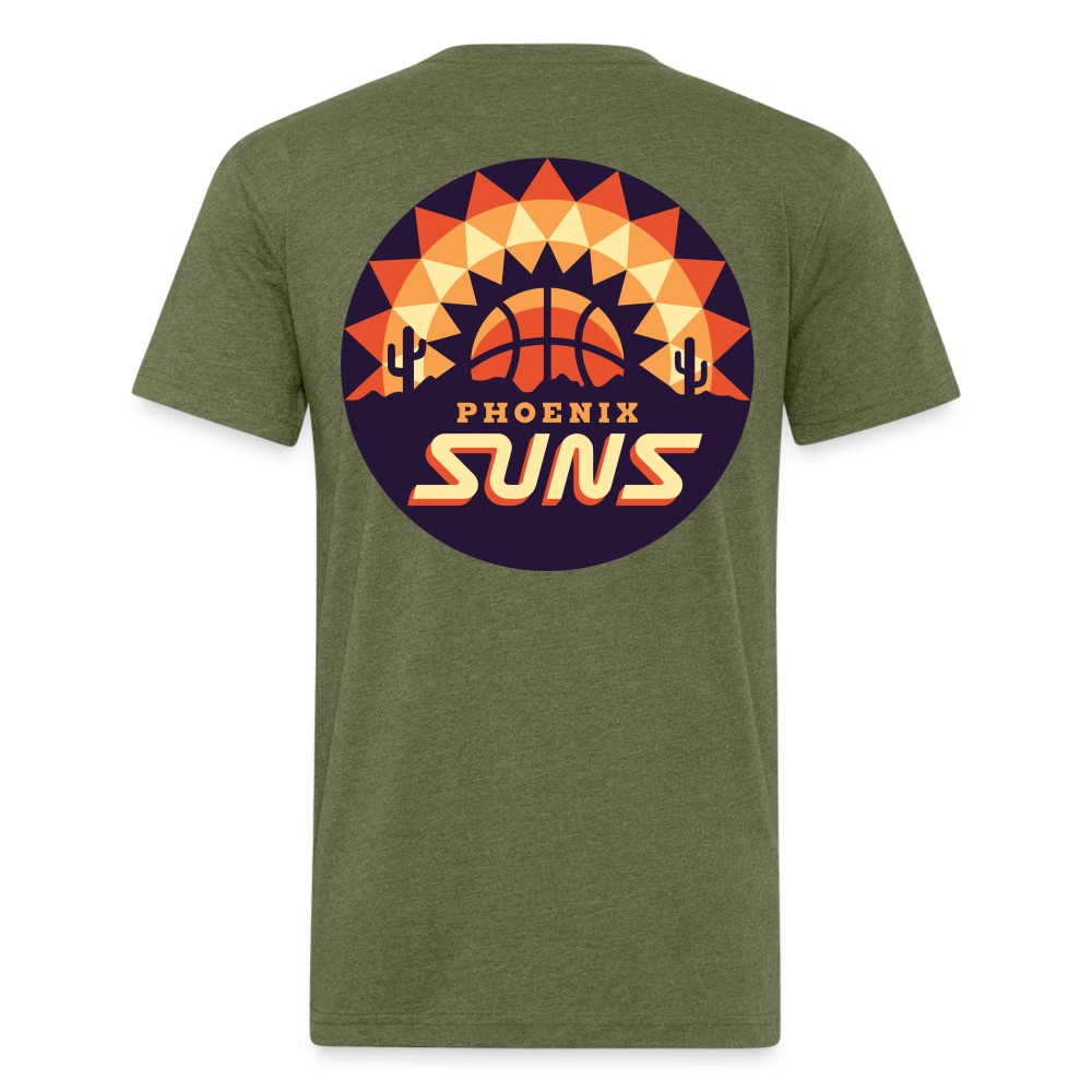 Phx Suns Front & Back Cotton/Poly T-Shirt by Next Level - heather military green