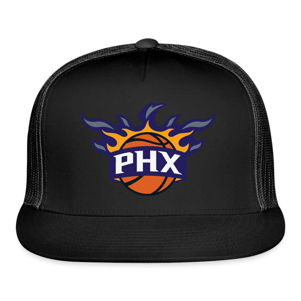 Phx Suns Flame Trucker Hat - black/black