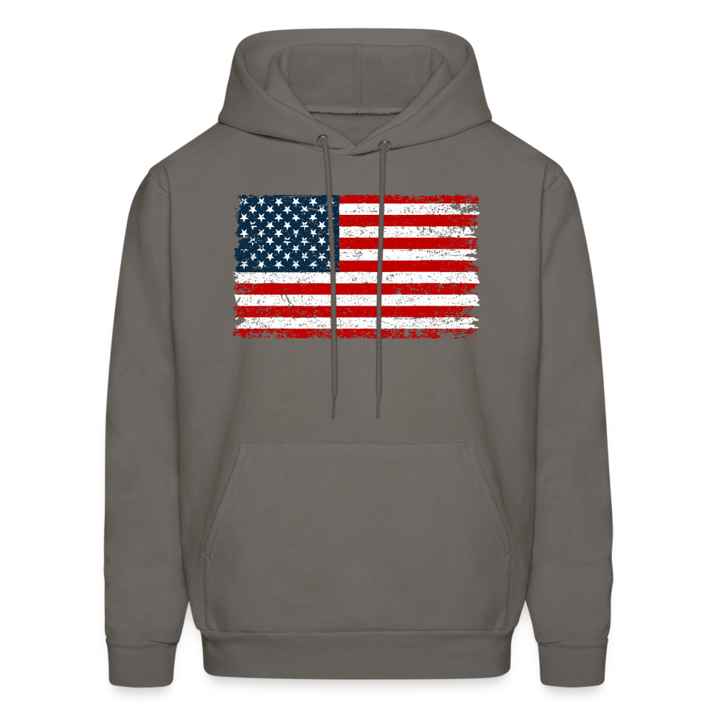 American Flag Color / Multi Men's Hoodie - asphalt gray