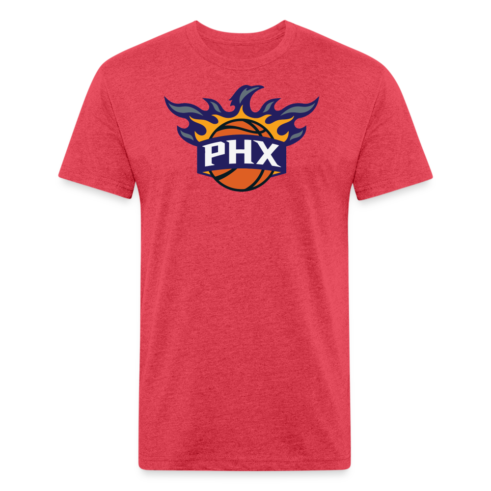 Phx Suns Flames Cotton/Poly T-Shirt by Next Level - heather red