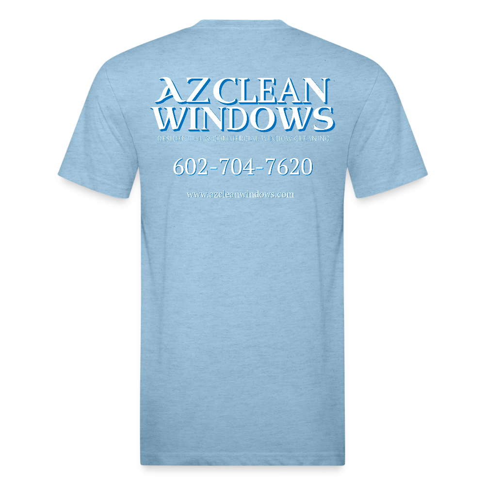 Az Clean NEW* Fitted Cotton/Poly T-Shirt by Next Level - heather blue