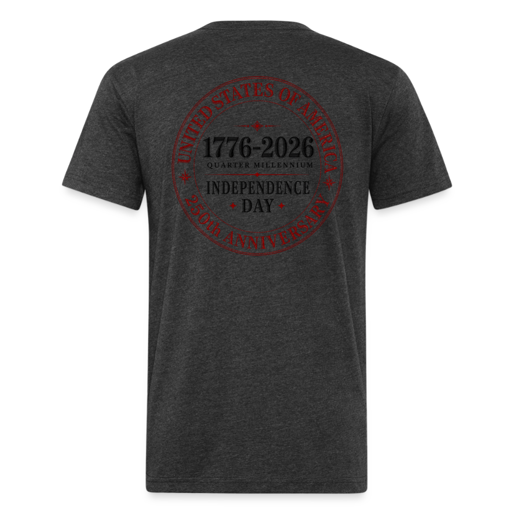 250 America Circle Fitted Cotton/Poly T-Shirt by Next Level - heather black