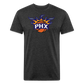 Phx Suns Flames Cotton/Poly T-Shirt by Next Level - heather black