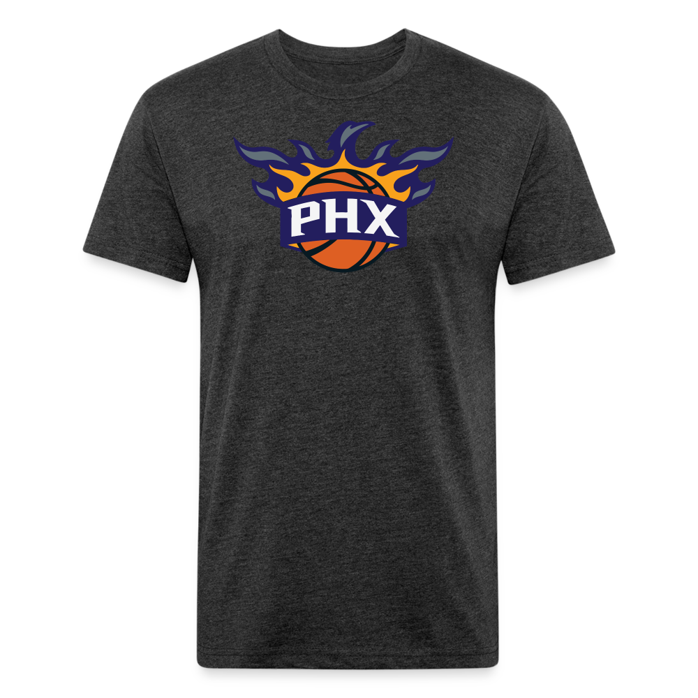 Phx Suns Flames Cotton/Poly T-Shirt by Next Level - heather black