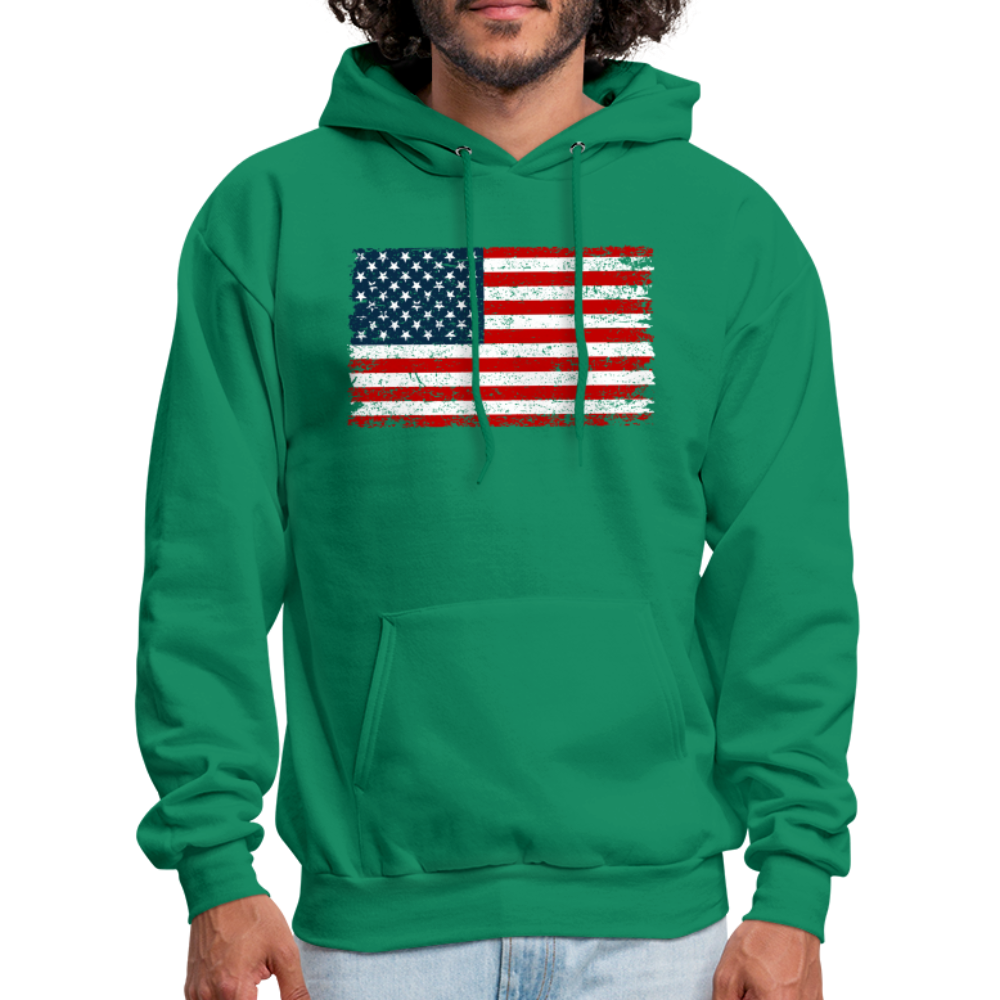American Flag Color / Multi Men's Hoodie - kelly green