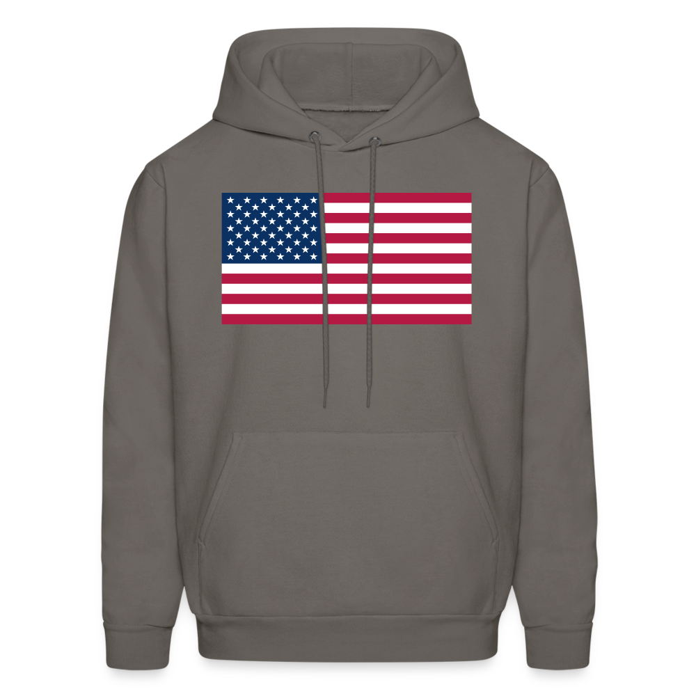 American Flag Color Men's Hoodie - asphalt gray