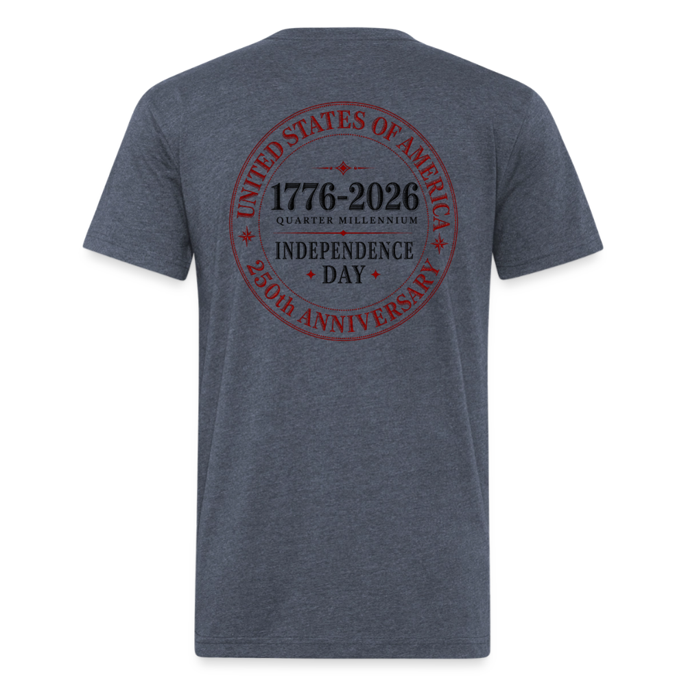 250 America Circle Fitted Cotton/Poly T-Shirt by Next Level - heather navy