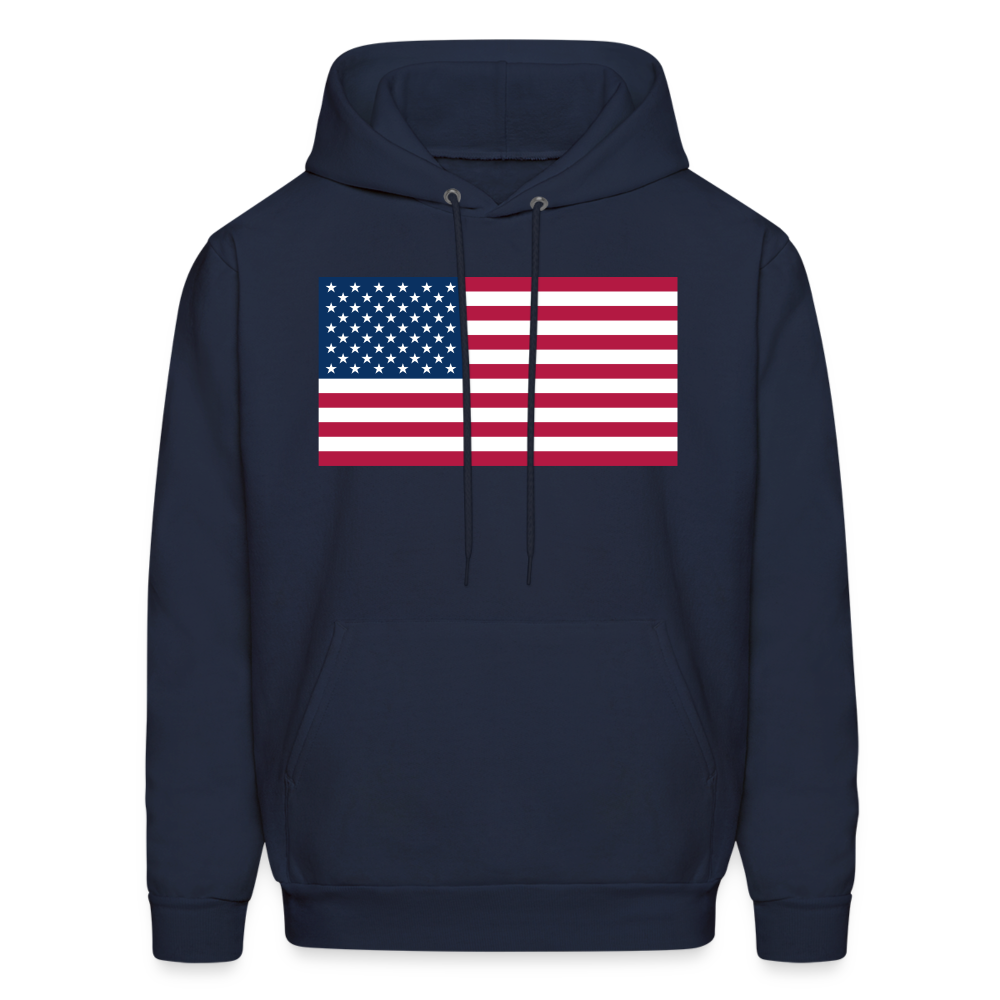 American Flag Color Men's Hoodie - navy