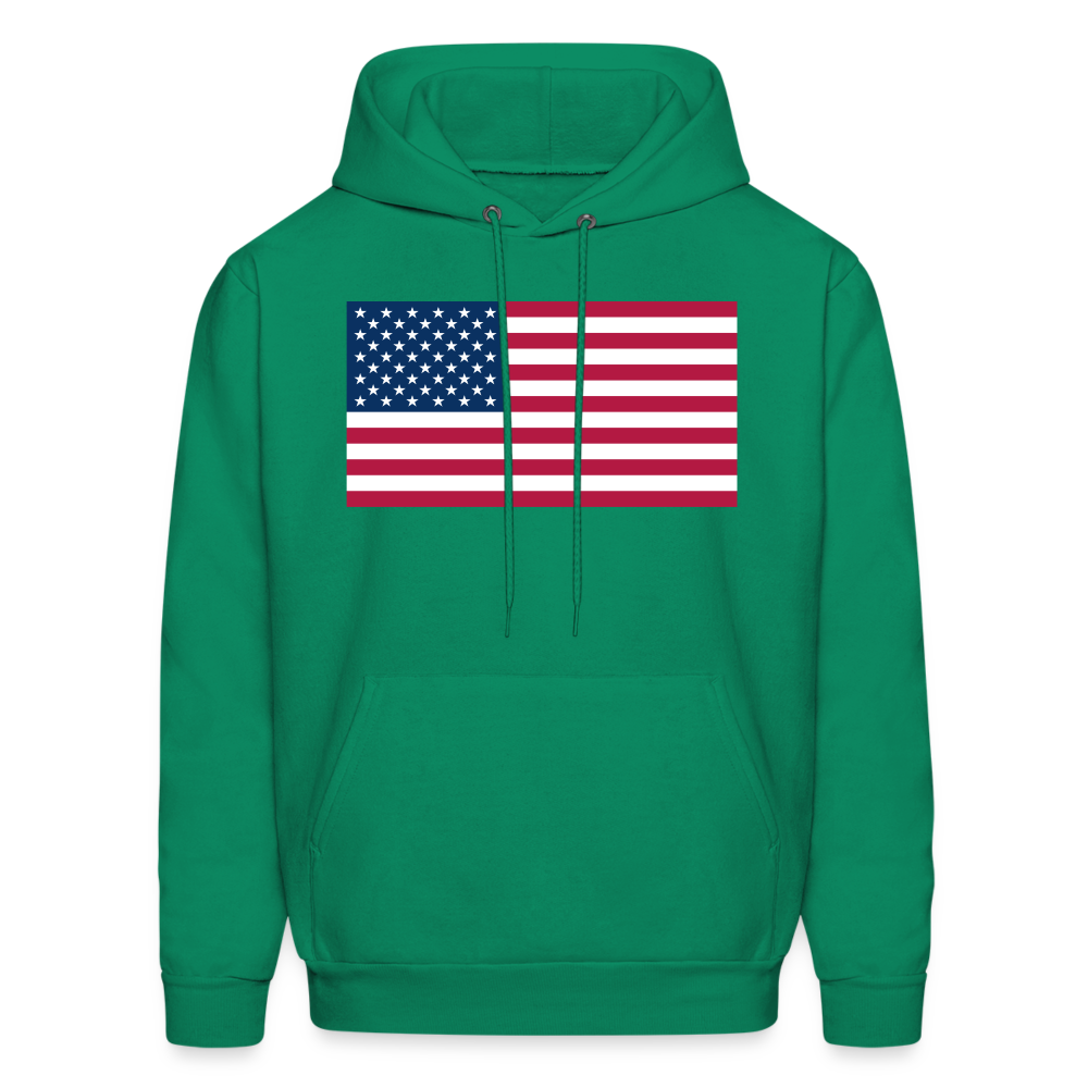 American Flag Color Men's Hoodie - kelly green