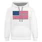 American Flag Color Contrast Hoodie - white/gray