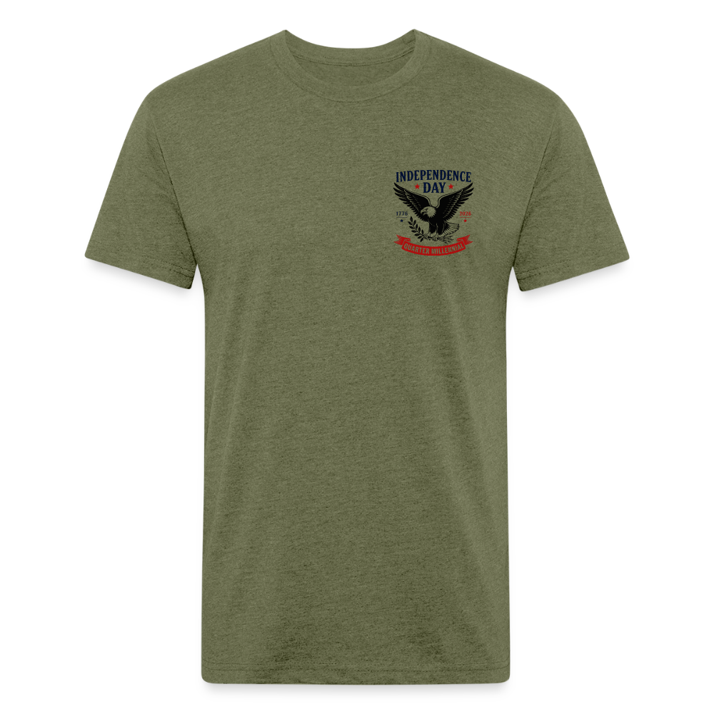 250 America Circle Fitted Cotton/Poly T-Shirt by Next Level - heather military green