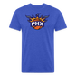 Phx Suns Flames Cotton/Poly T-Shirt by Next Level - heather royal
