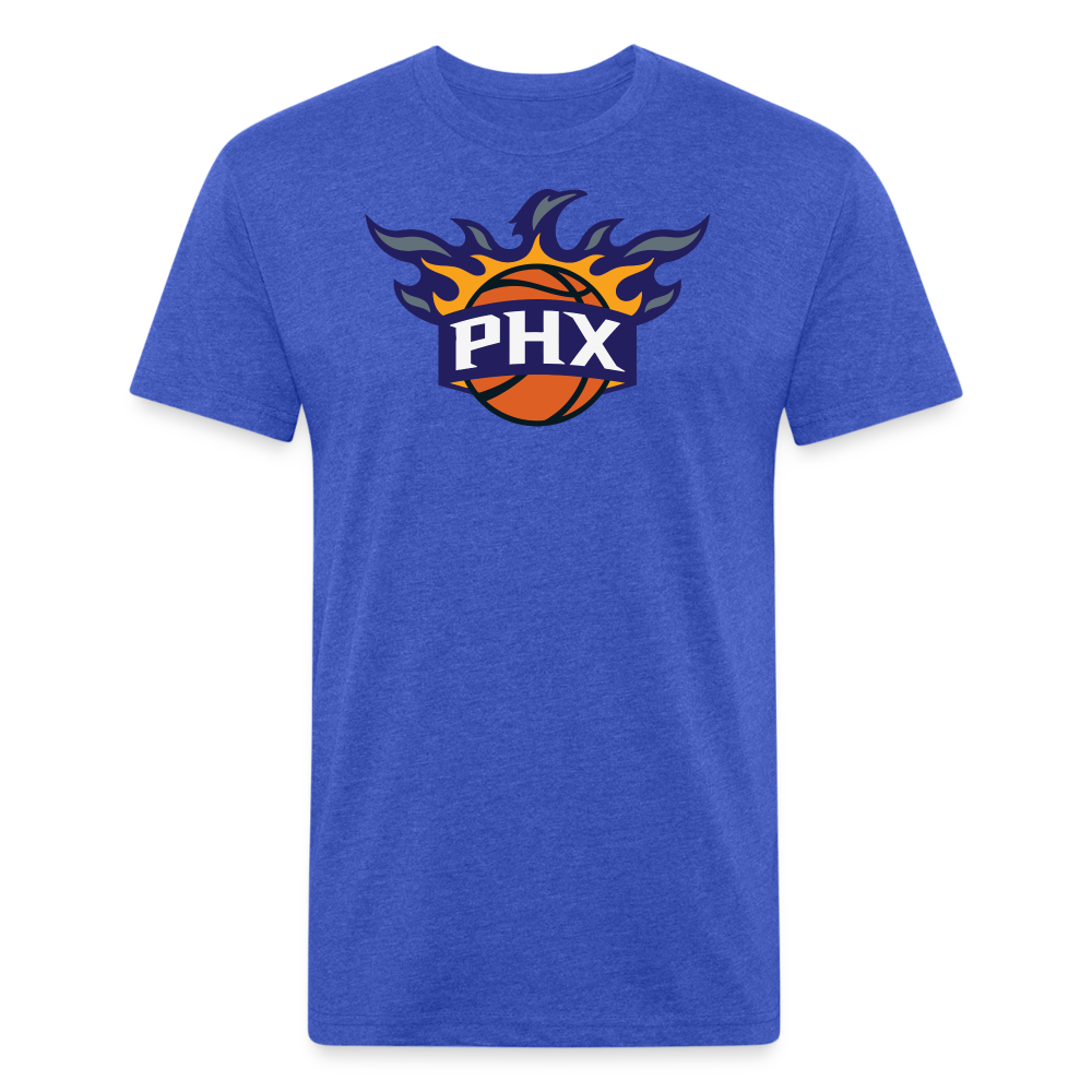 Phx Suns Flames Cotton/Poly T-Shirt by Next Level - heather royal