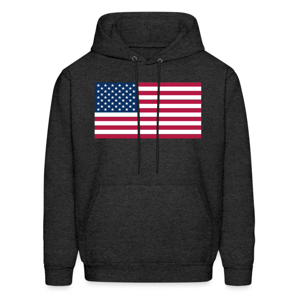 American Flag Color Men's Hoodie - charcoal grey