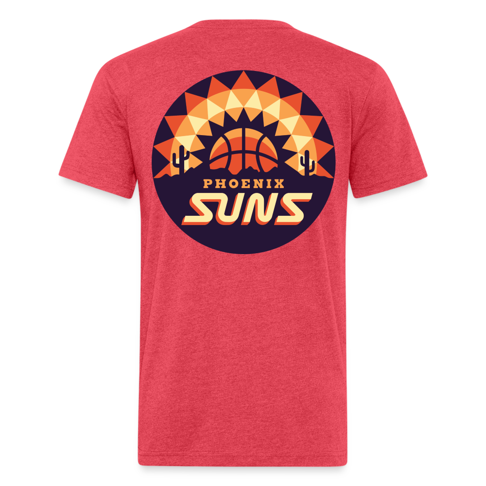 Phx Suns Front & Back Cotton/Poly T-Shirt by Next Level - heather red