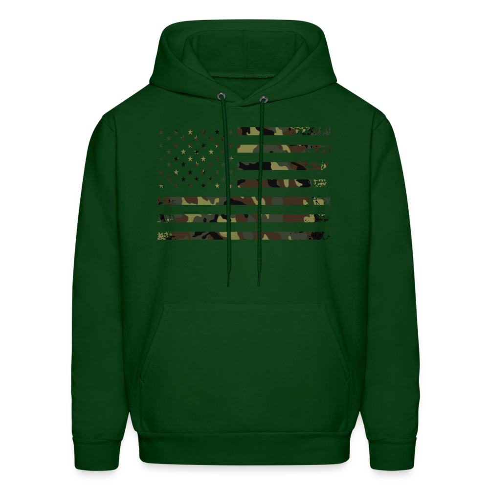 Camo Flag Men's Hoodie Multi - forest green