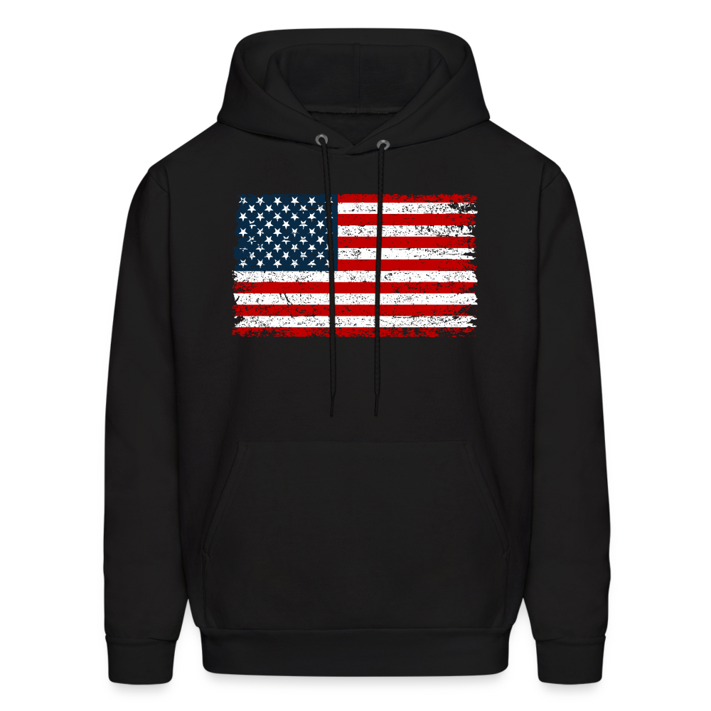 American Flag Color / Multi Men's Hoodie - black