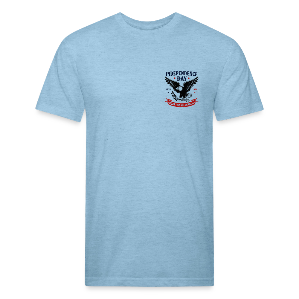 250 America Circle Fitted Cotton/Poly T-Shirt by Next Level - heather blue