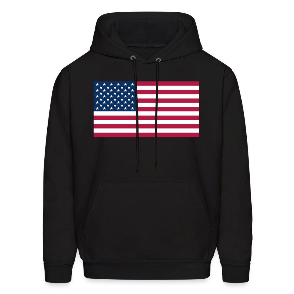American Flag Color Men's Hoodie - black